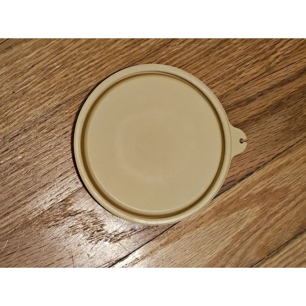 Vintage Tupperware Round Lid Yellow Harvest Gold #215 4.25